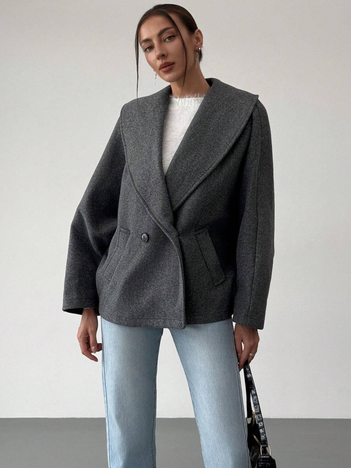 Sofia Wool Blend Coat Grå
