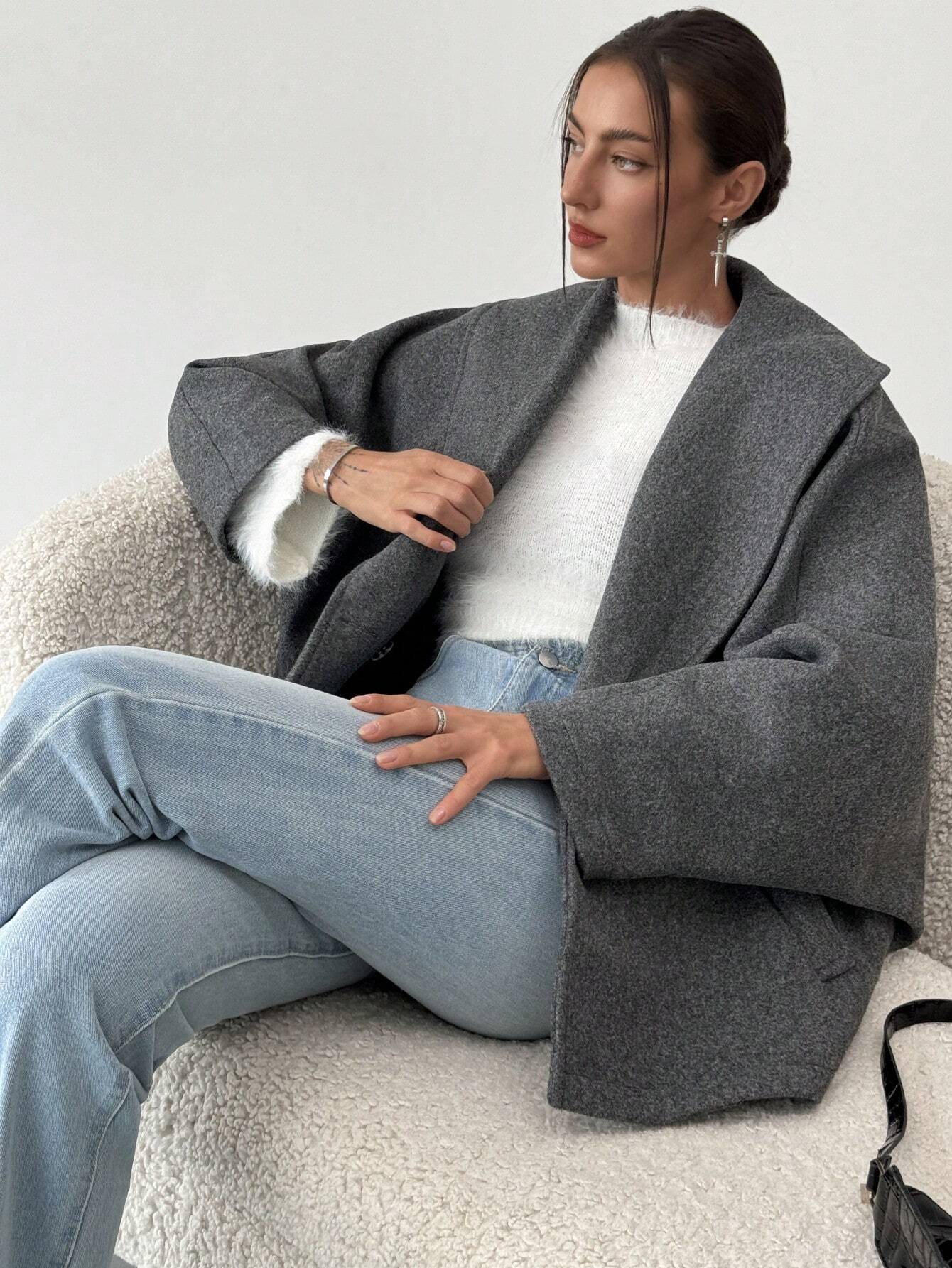Sofia Wool Blend Coat Grå