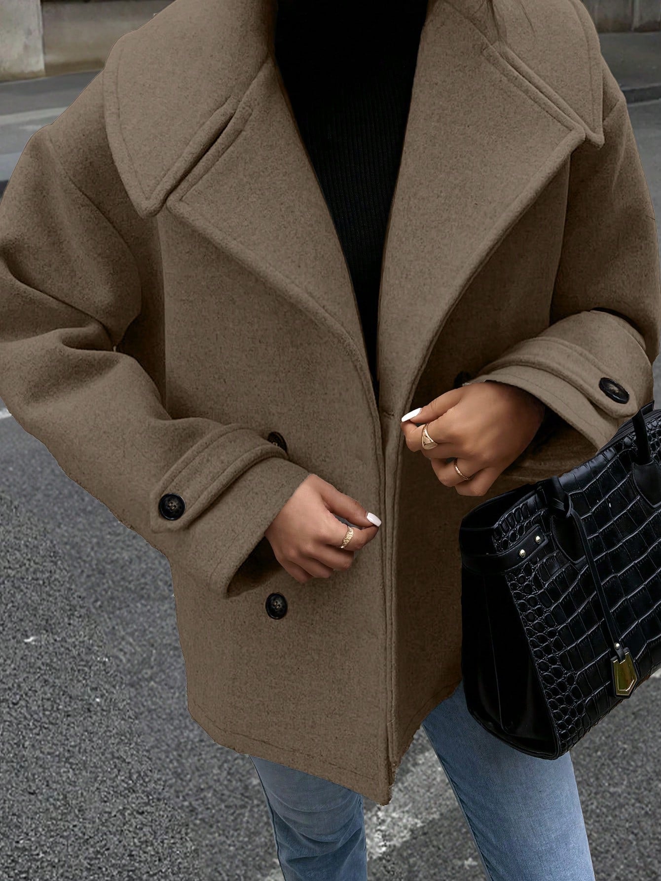 Luna Double-Breasted Wool-Blend Coat