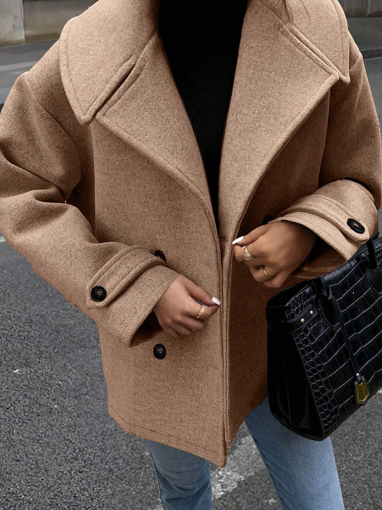 Luna Double-Breasted Wool-Blend Coat