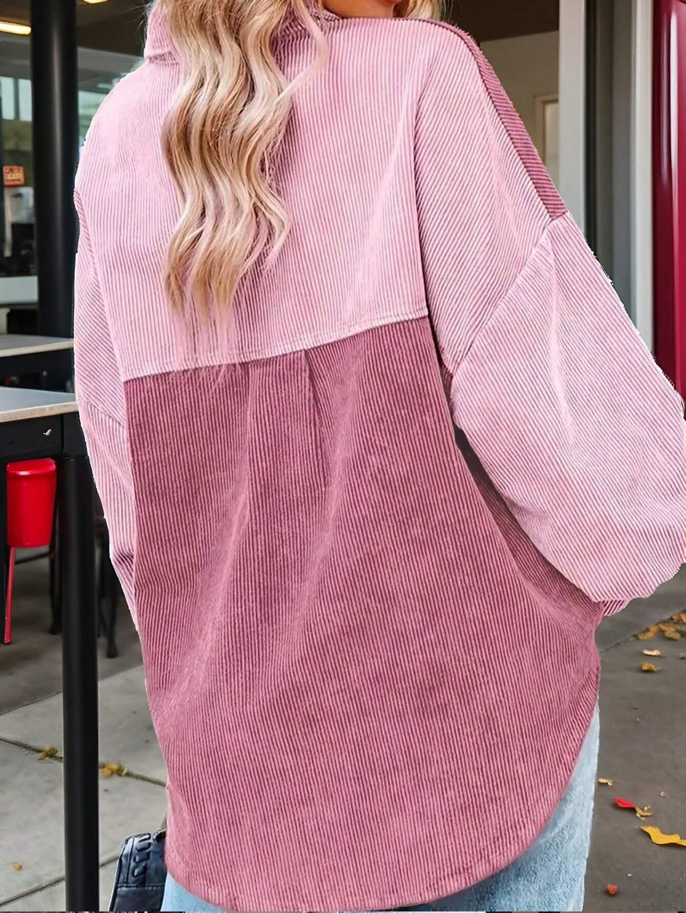 Mia Contrast Button-Up Shirt