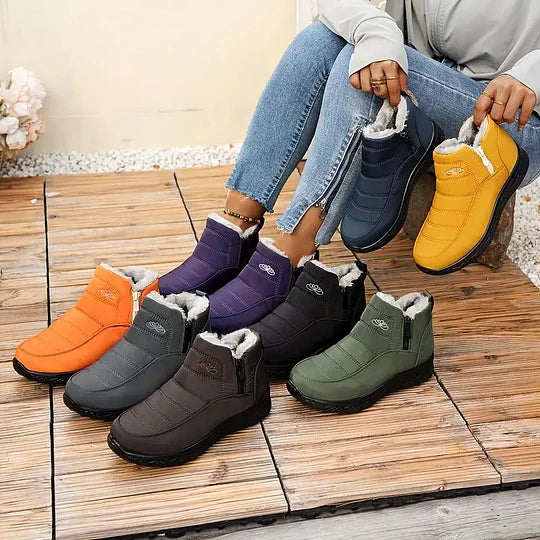 Vida Bequeme Damen Winterstiefel mit Fellfutter