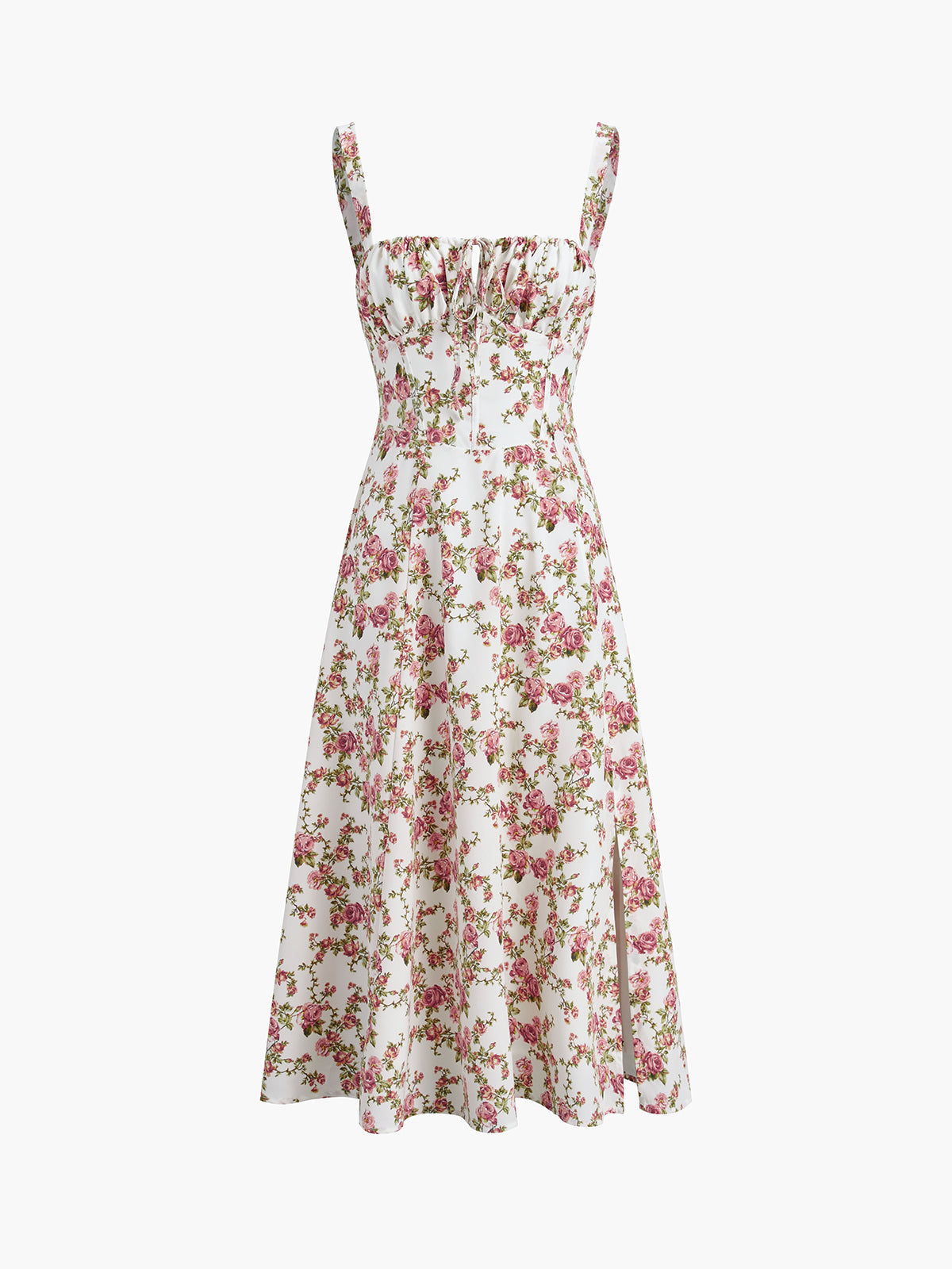 Naelin Rosebud Floral Midi-Sommerkleid 