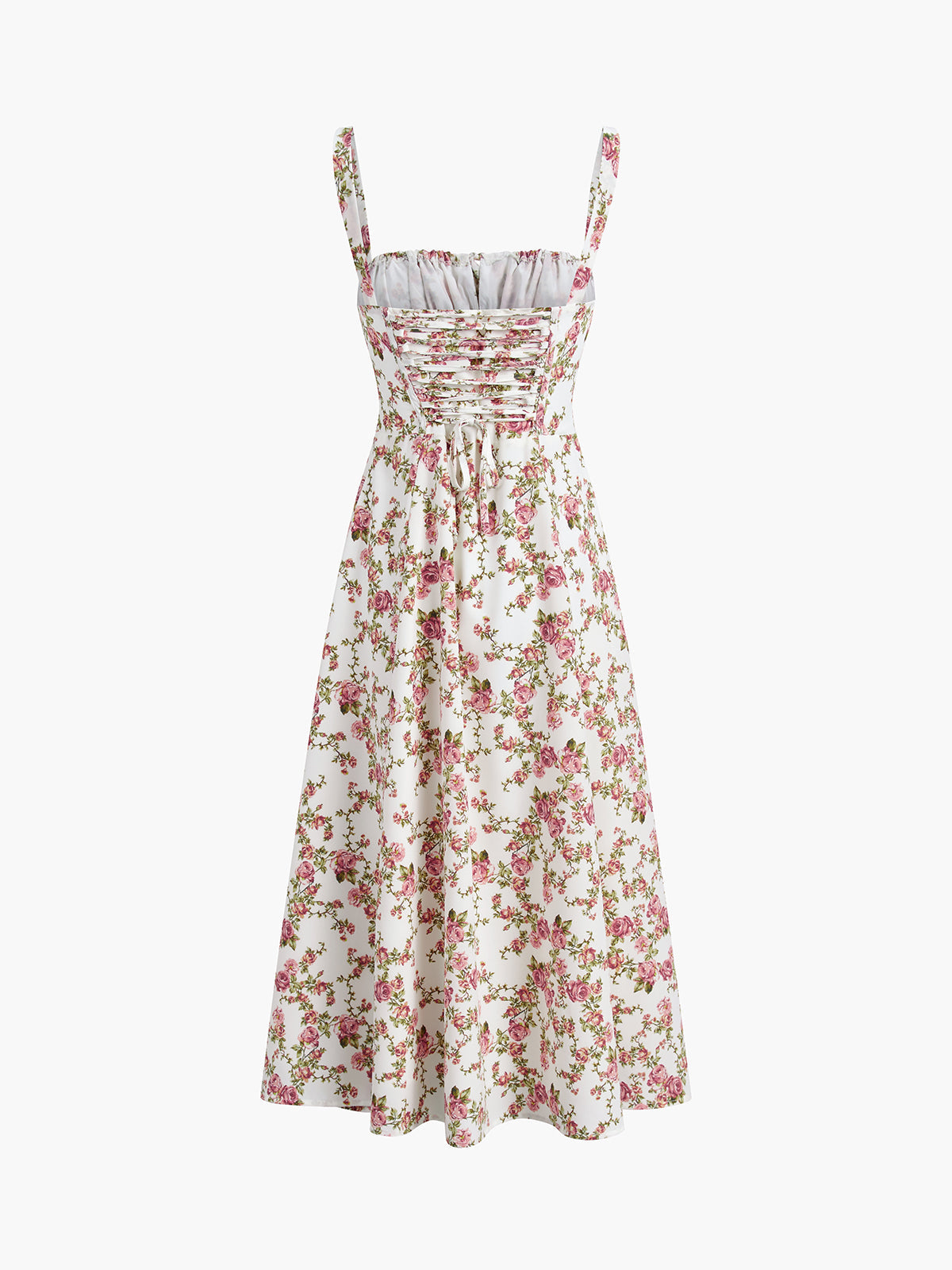 Naelin Rosebud Floral Midi-Sommerkleid 