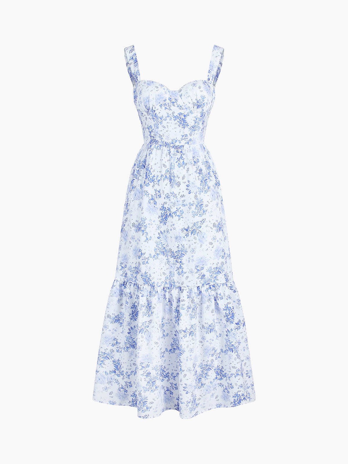 ReavŽ Langes Kleid „Forget Me Not“ mit Blumentaschen und Reißverschluss 