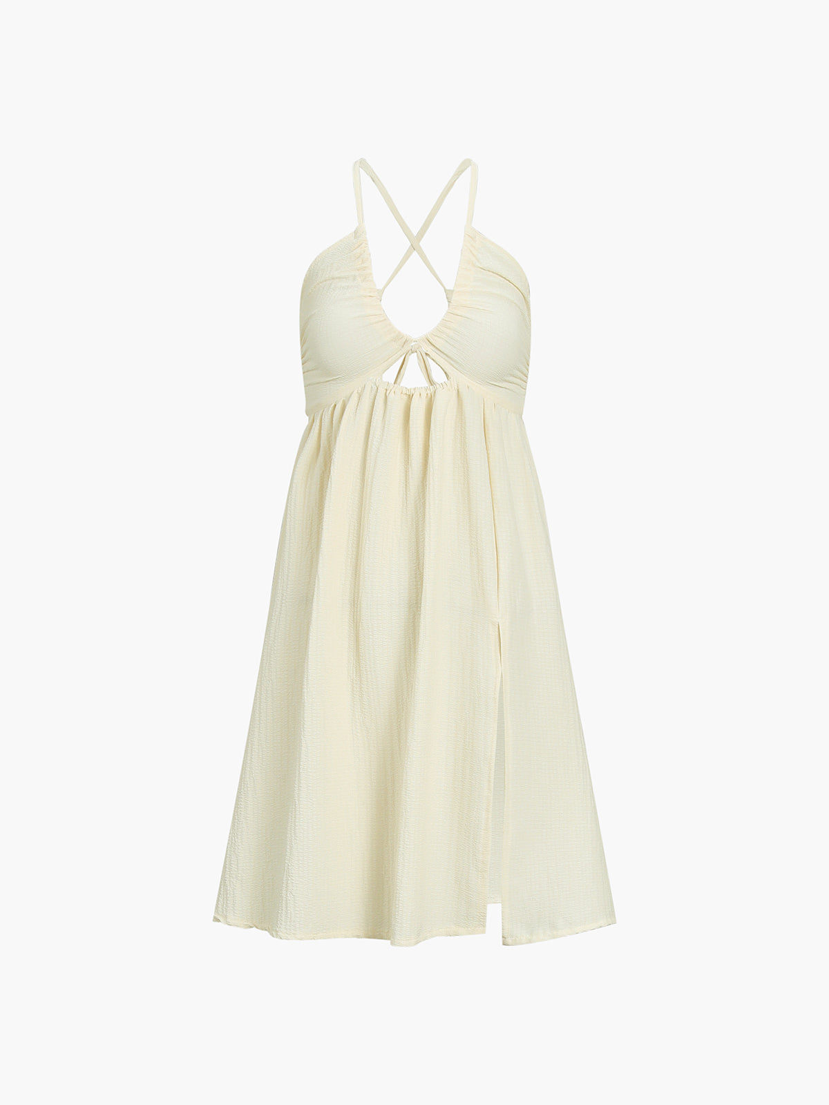 Bressa Rygglös Criss Cross Slit Midiklänning 