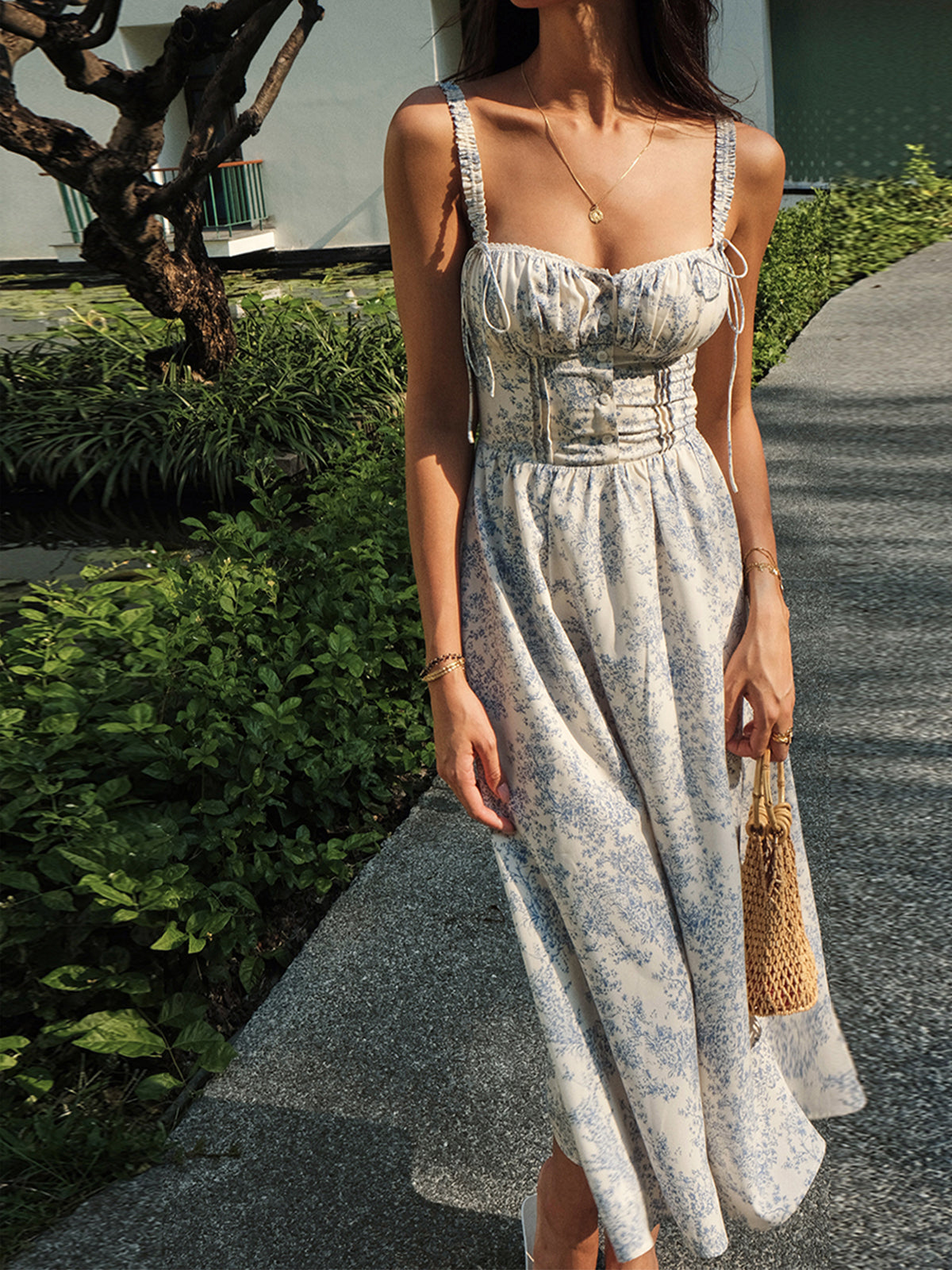 RalŽ – Sapphire Garden – Camisole-Midikleid mit Blumenmuster 