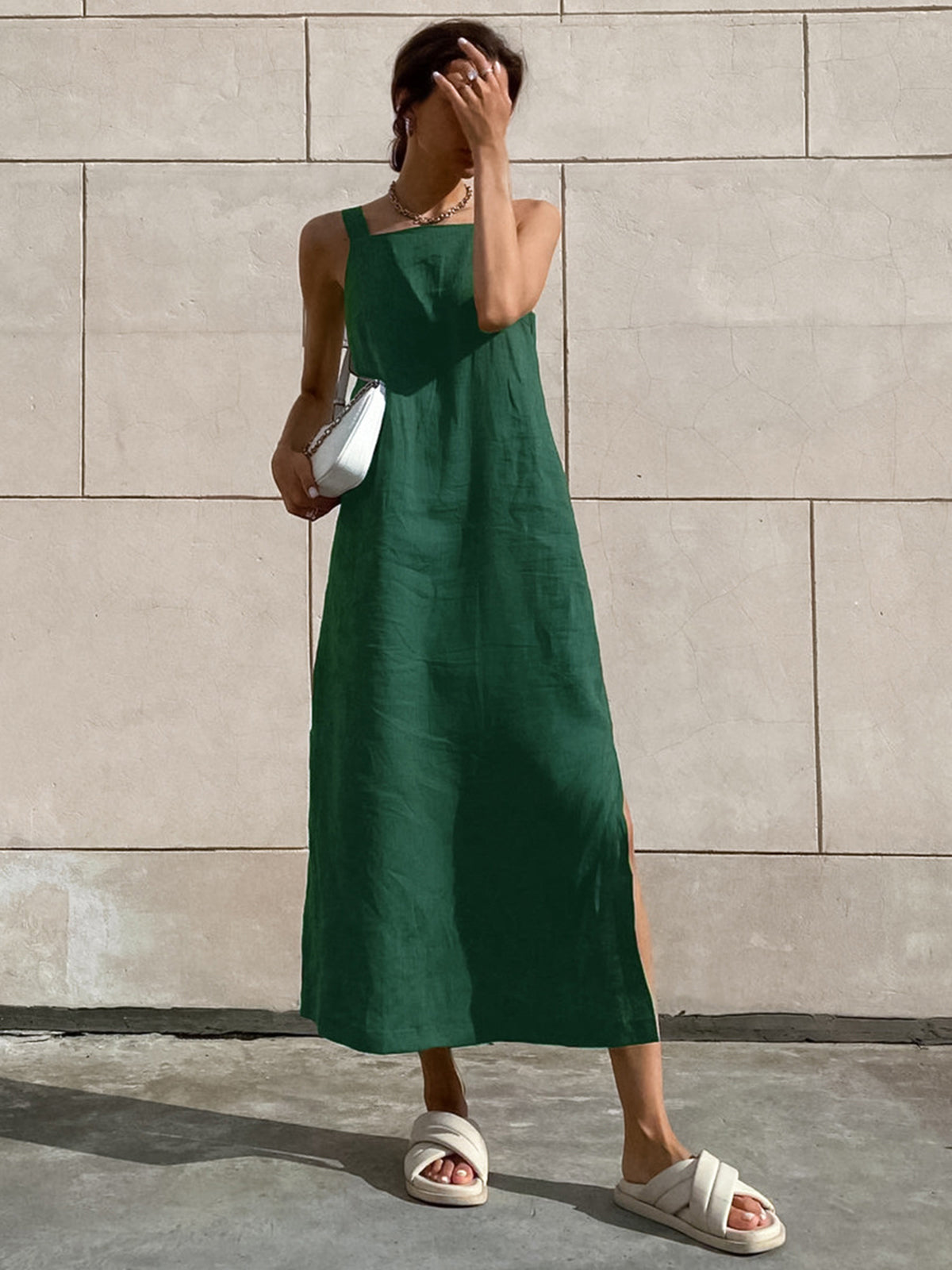 Noria Minimalism Langes Camisole-Kleid aus Baumwolle