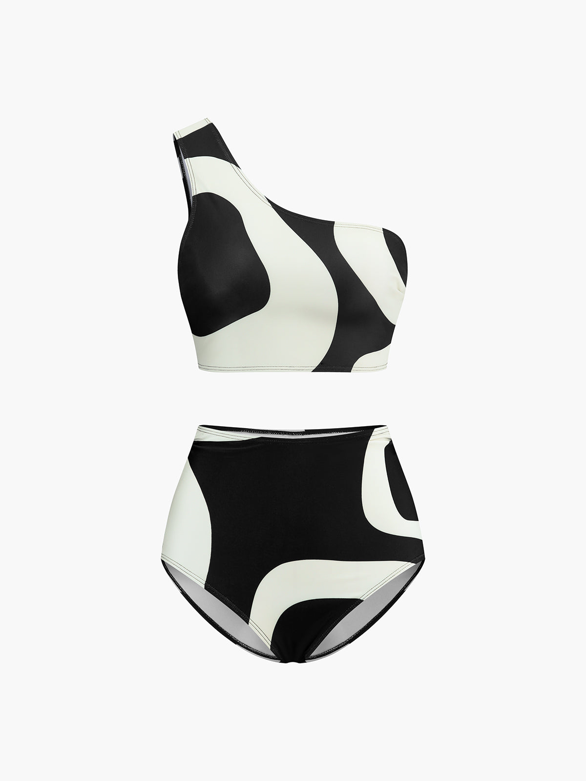 Zelara tvåfärgad asymmetrisk bikiniset 
