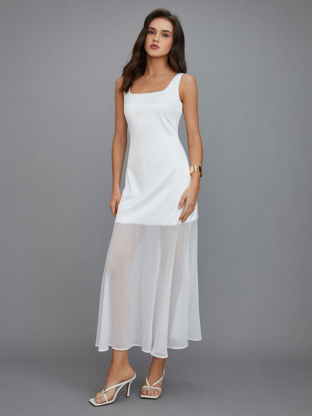 Naliel – Langes, transparentes Overlay-Kleid 