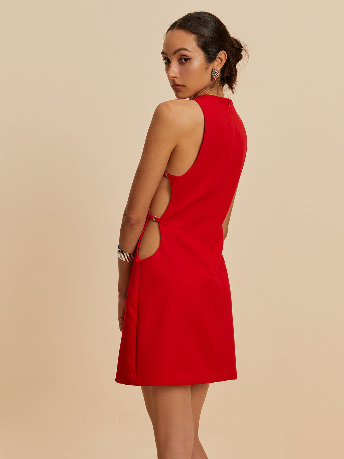 Luminara Sleeveless Cutout Crew Neck Dress
