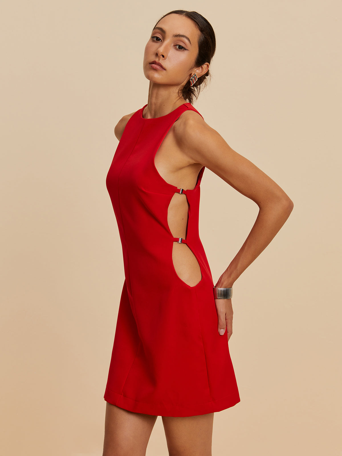 Luminara Sleeveless Cutout Crew Neck Dress