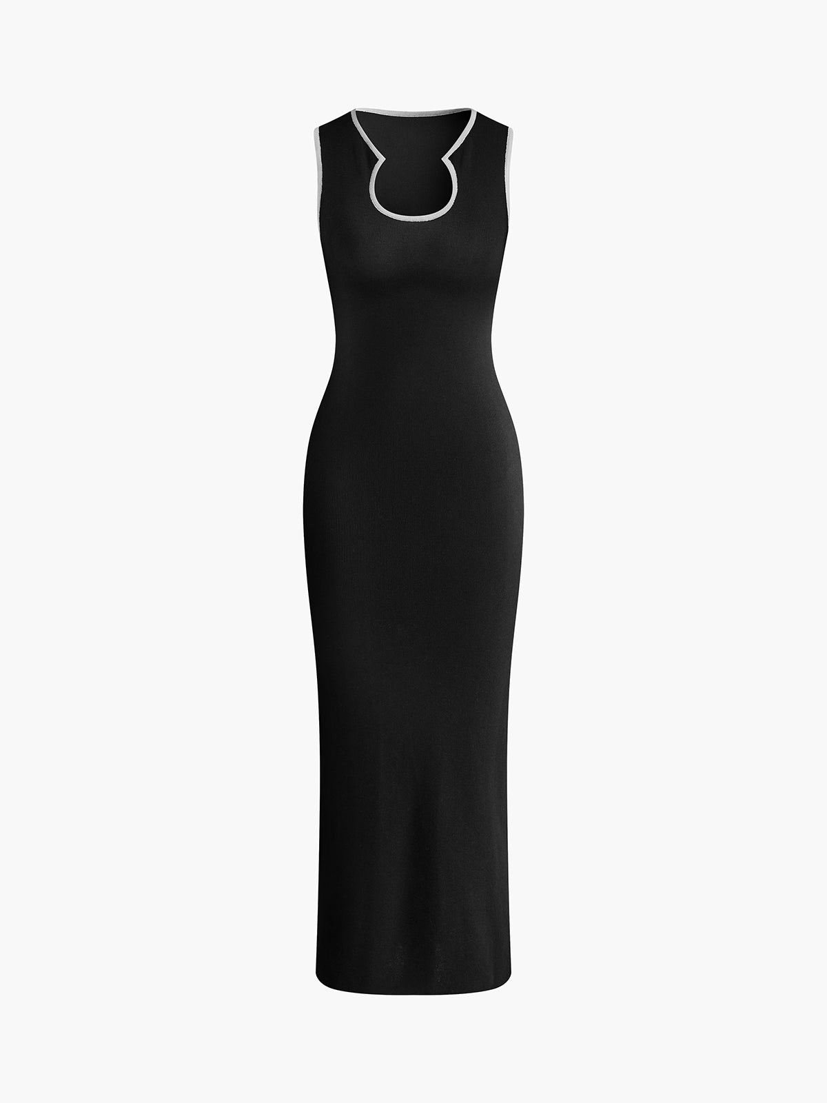 Velourwind Slim Fit Pulloverkleid mit Kontrasteinfassung 