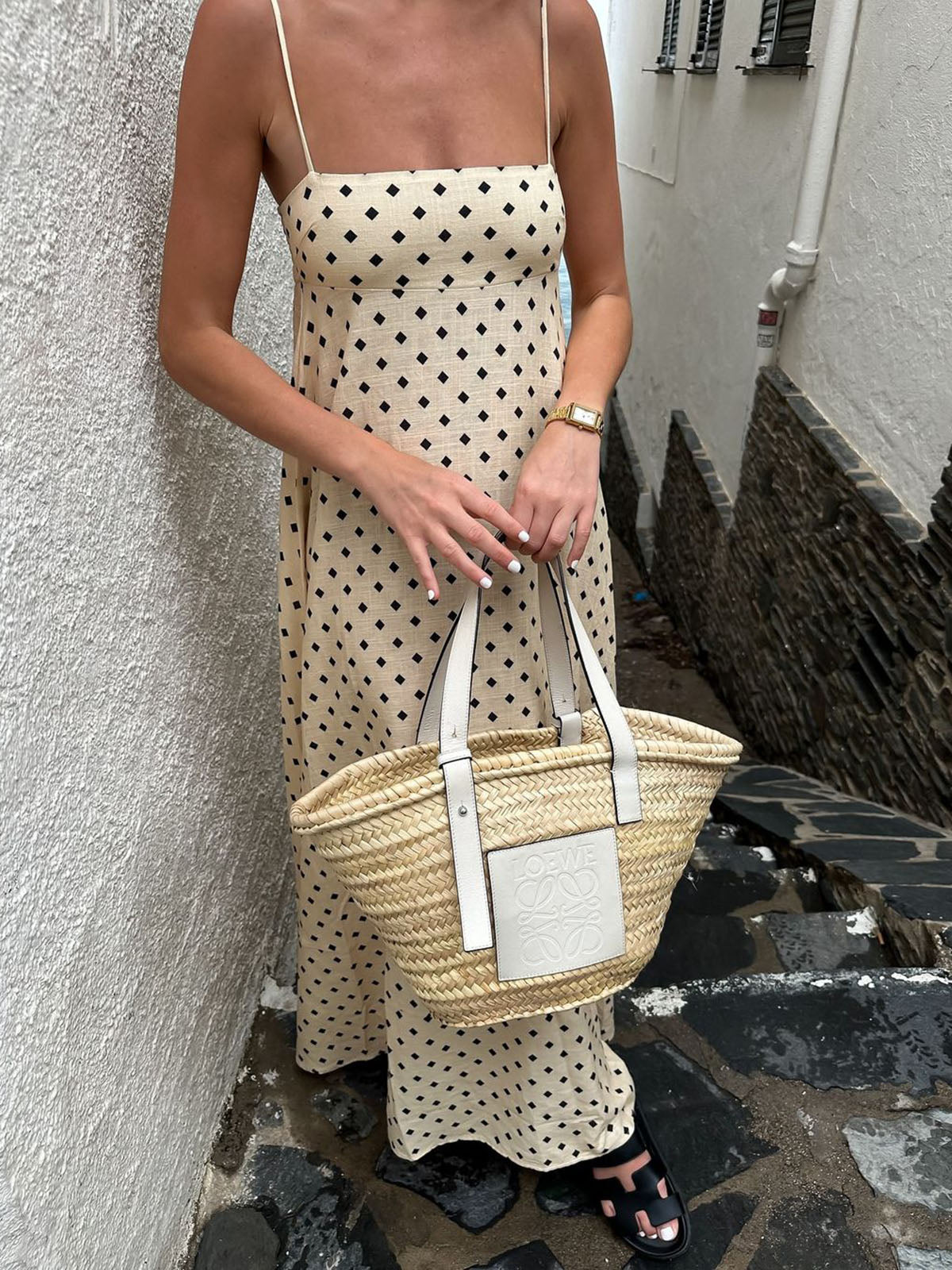 Langes Kleid mit Spaghettiträgern und Print von LŽone 