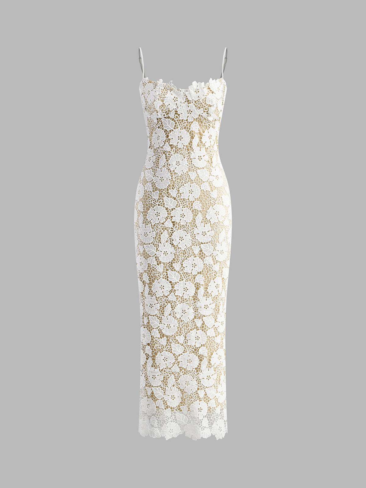 Halbtransparentes Camisole-Kleid „Liane“ aus doppellagiger Spitze 