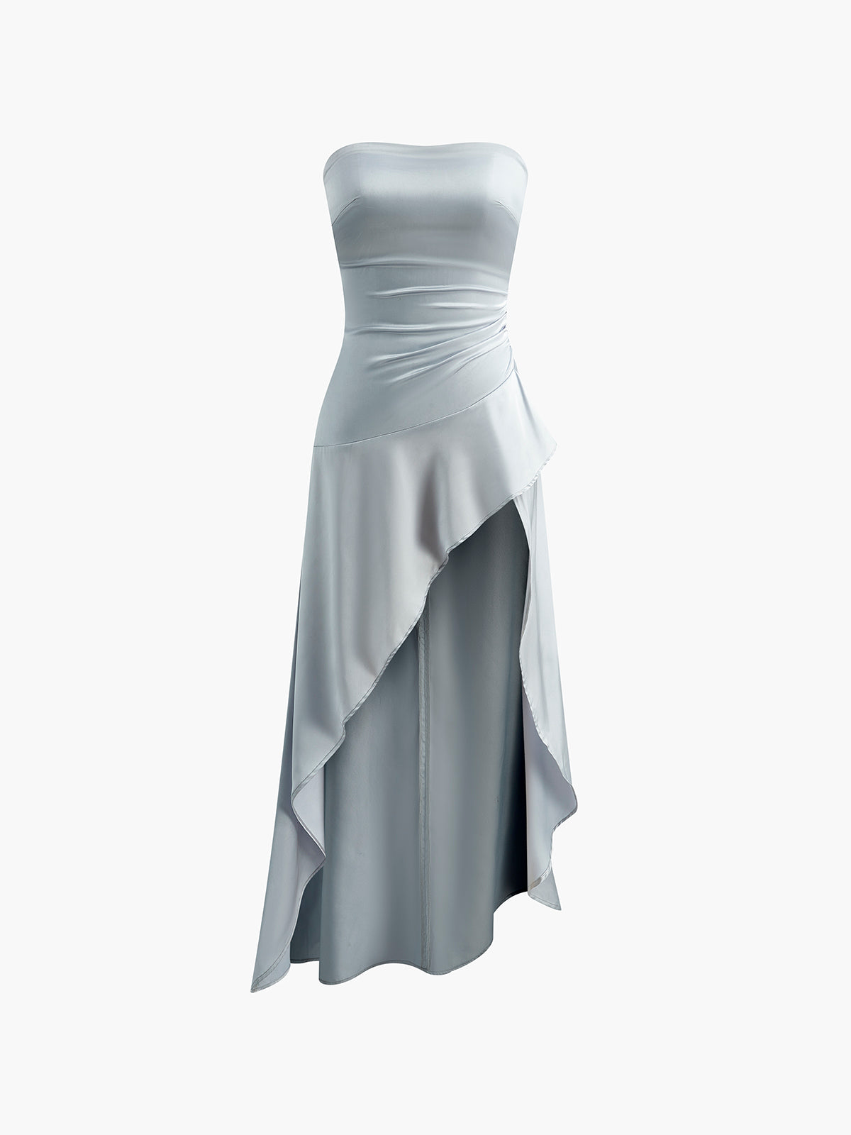 Dreamsilk – Asymmetrisches, trägerloses Kleid mit Rüschen 