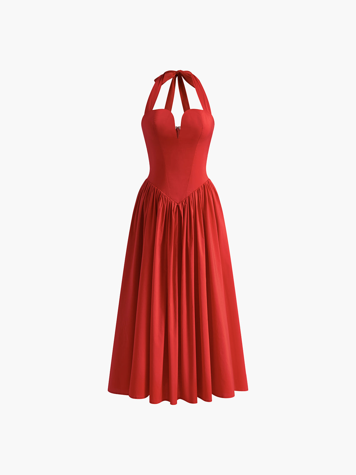 Celestweave Halter Sweetheart Plisserad Midiklänning 
