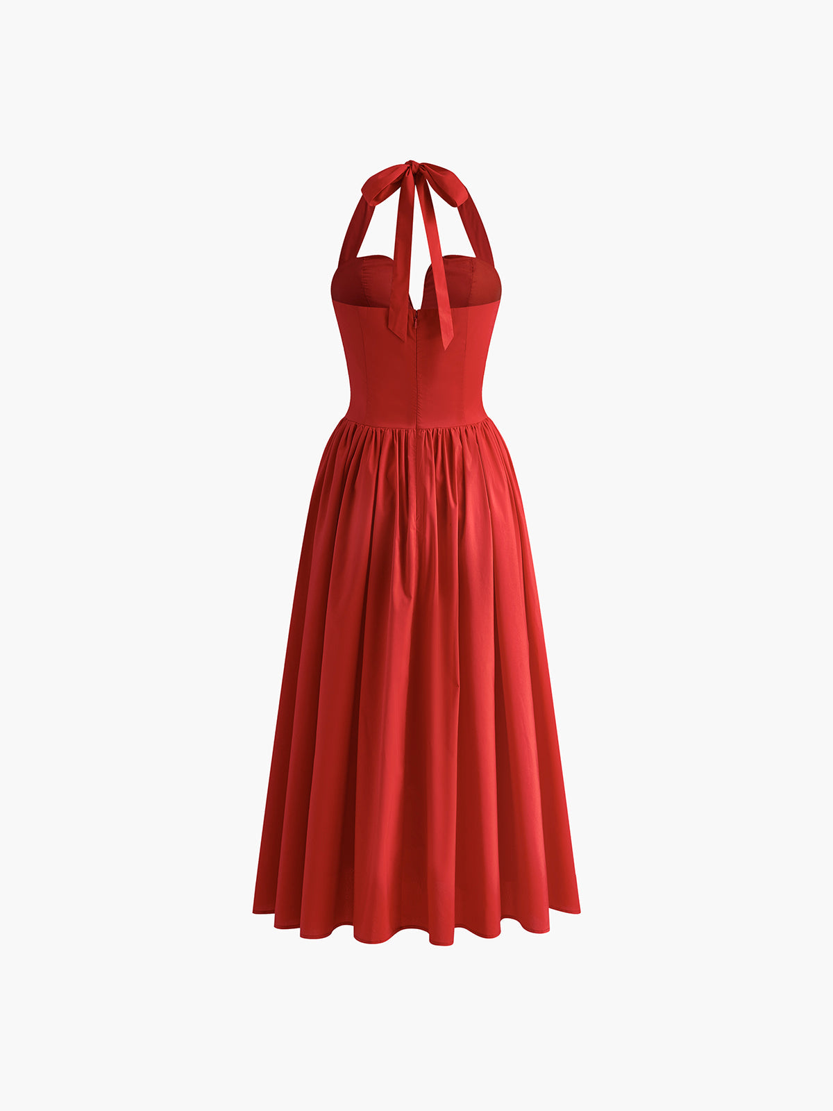Celestweave Halter Sweetheart Plisserad Midiklänning 