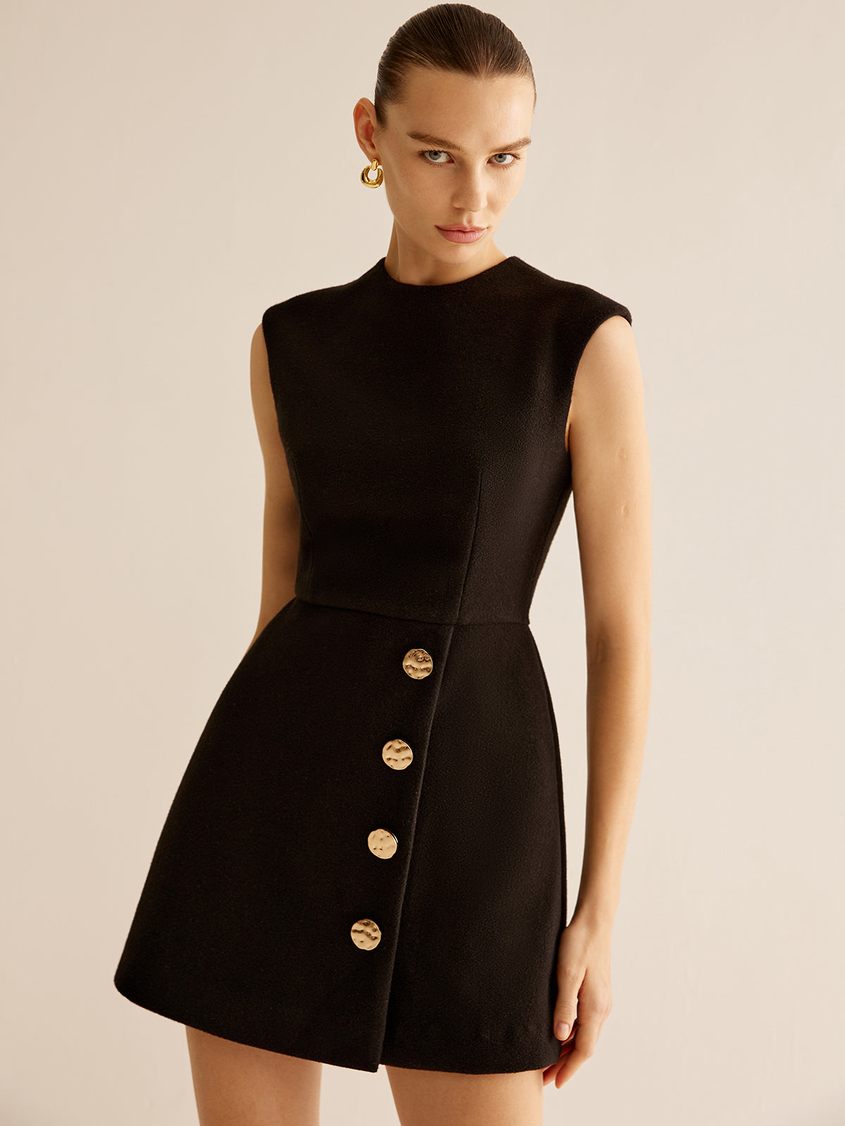 Pandra Tank-Kleid mit Reißverschluss und Metalldekor 