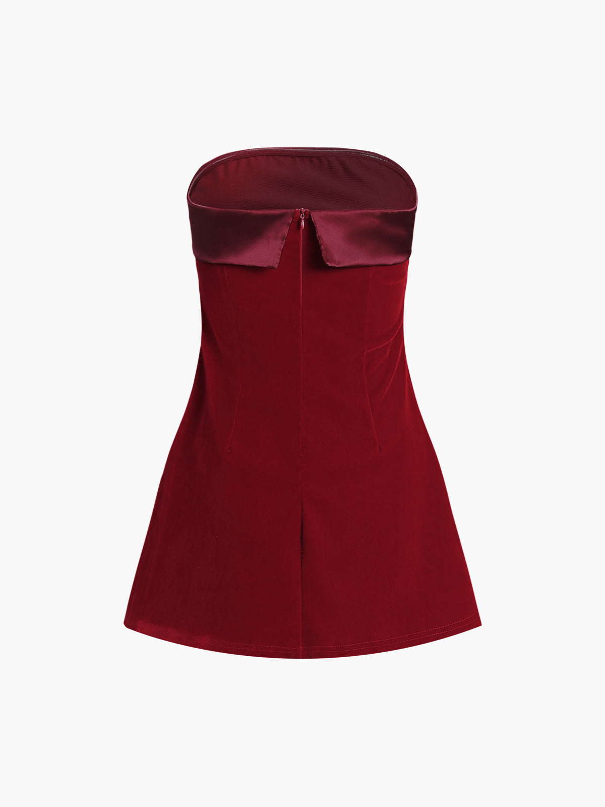 Trägerloses kurzes Kleid aus Satinsamt Moonloom 