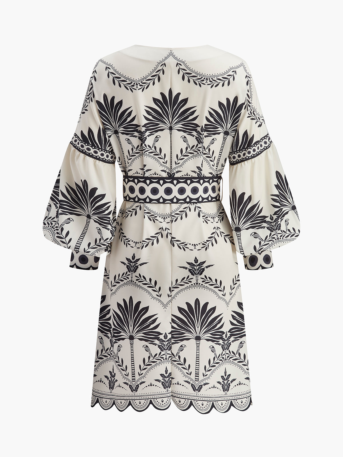Enchant Boho Print V-ringad klänning med skärp 