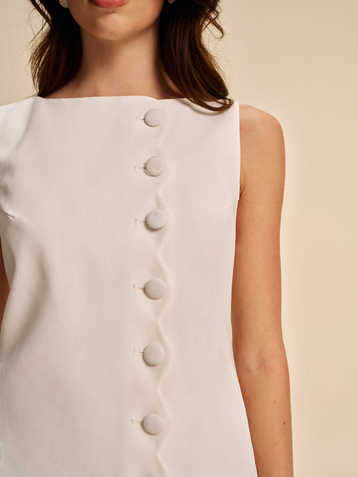Silkadora A-Linien-Kleid mit Knopfdetail