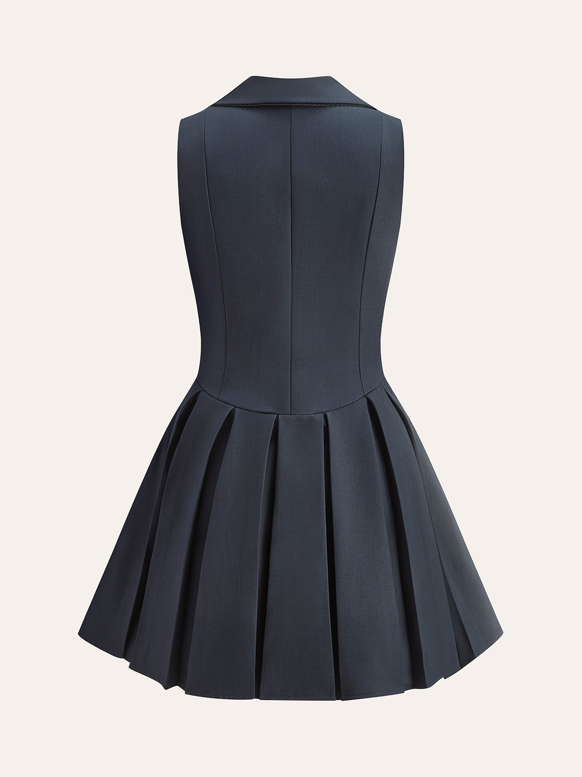 Lumispun Plissiertes Kleid mit weitem Kragendetail 