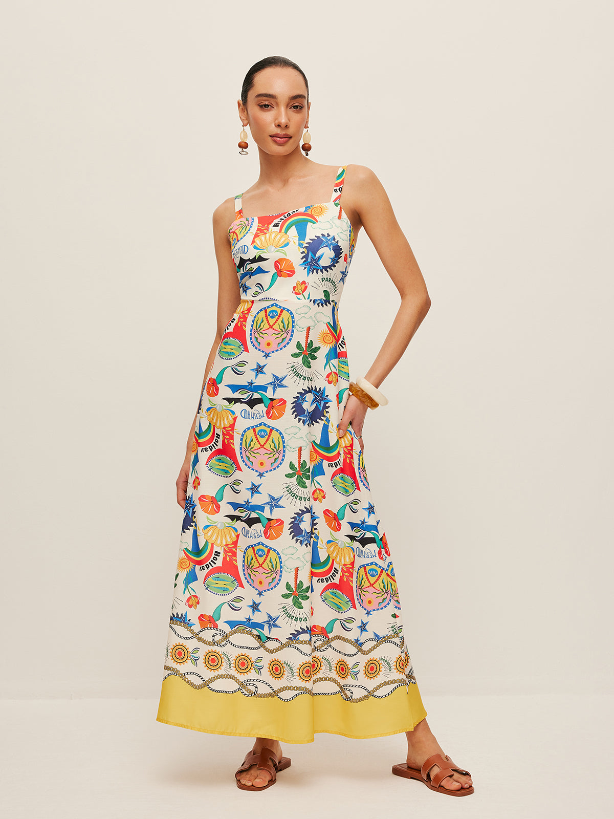 Palsima Trägerkleid mit buntem Aufdruck