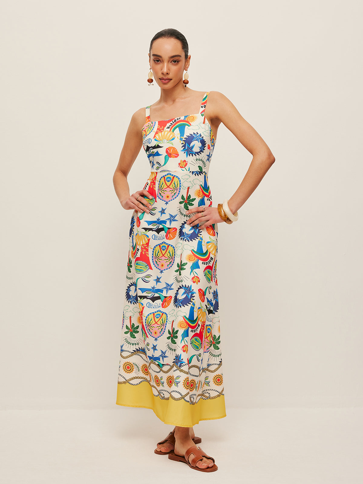 Palsima Trägerkleid mit buntem Aufdruck
