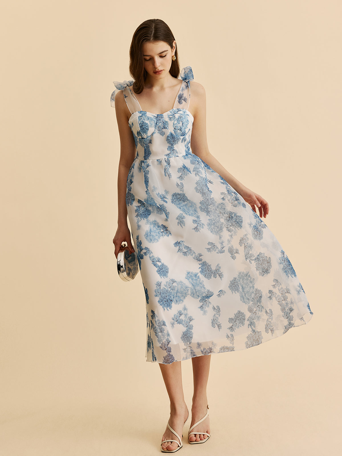 Pelok Kleid mit floralem Schleifenträger 