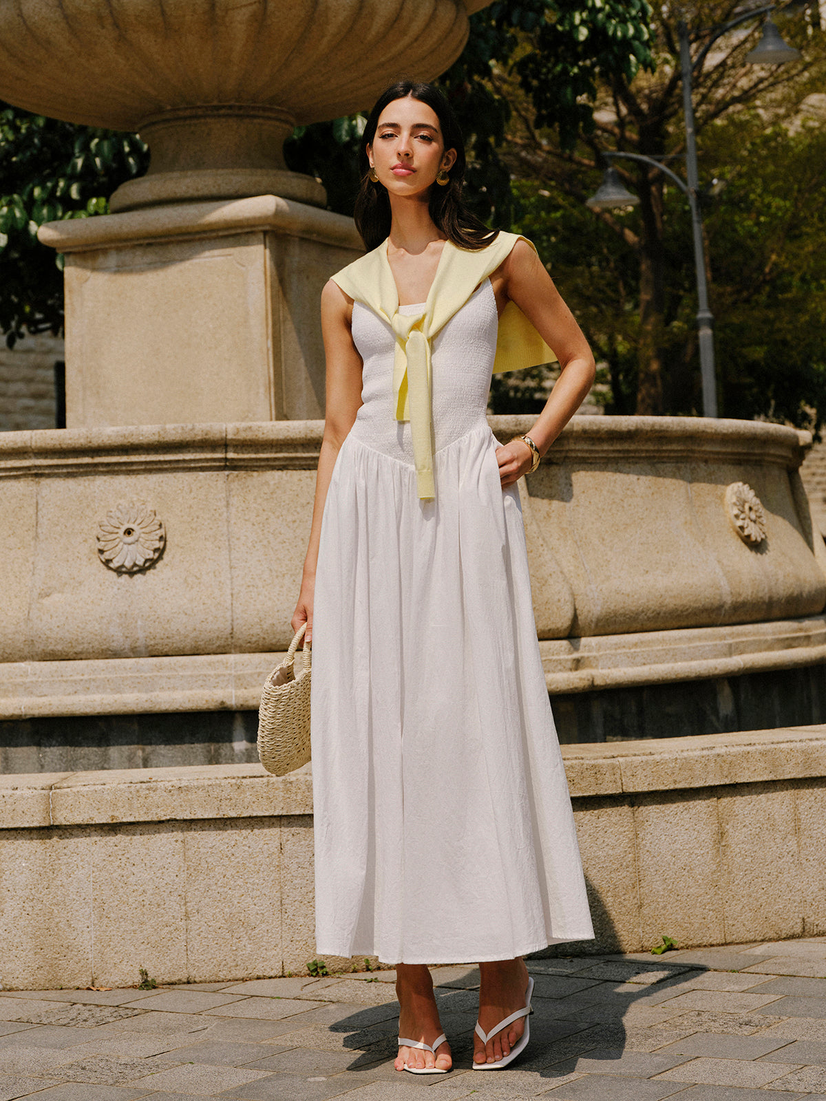 Mystdust – Camisole-Kleid aus Baumwolle mit Taschendetail