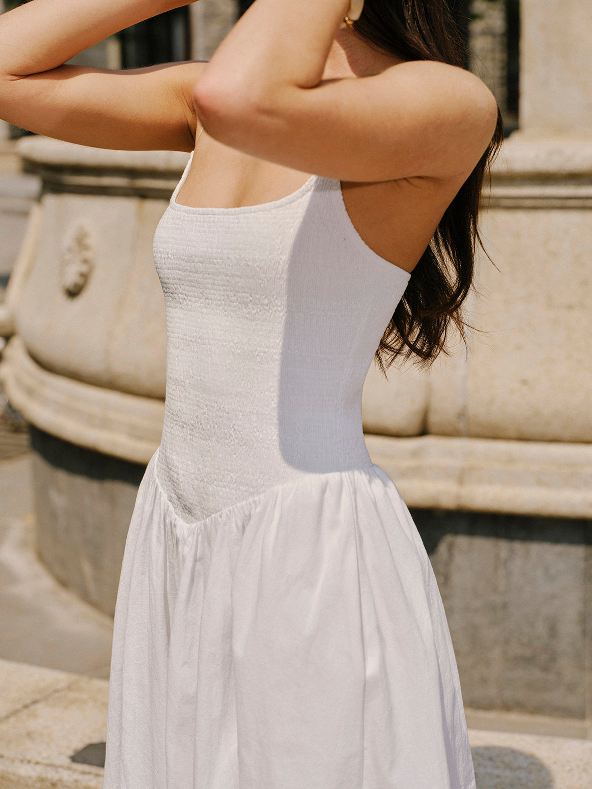 Mystdust – Camisole-Kleid aus Baumwolle mit Taschendetail