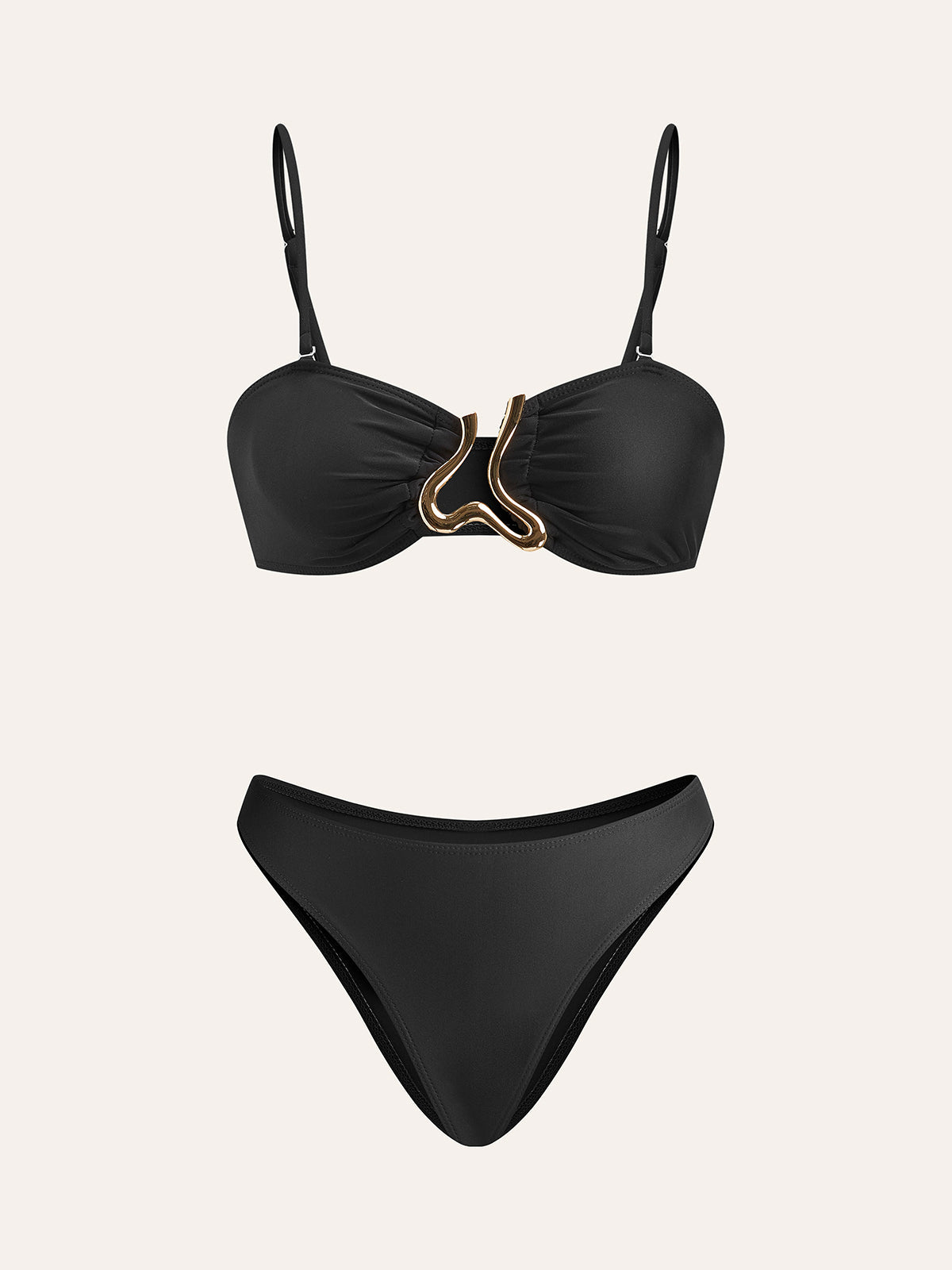 Savane Bikiniset med gyllene detaljer och övertäckande kjol 