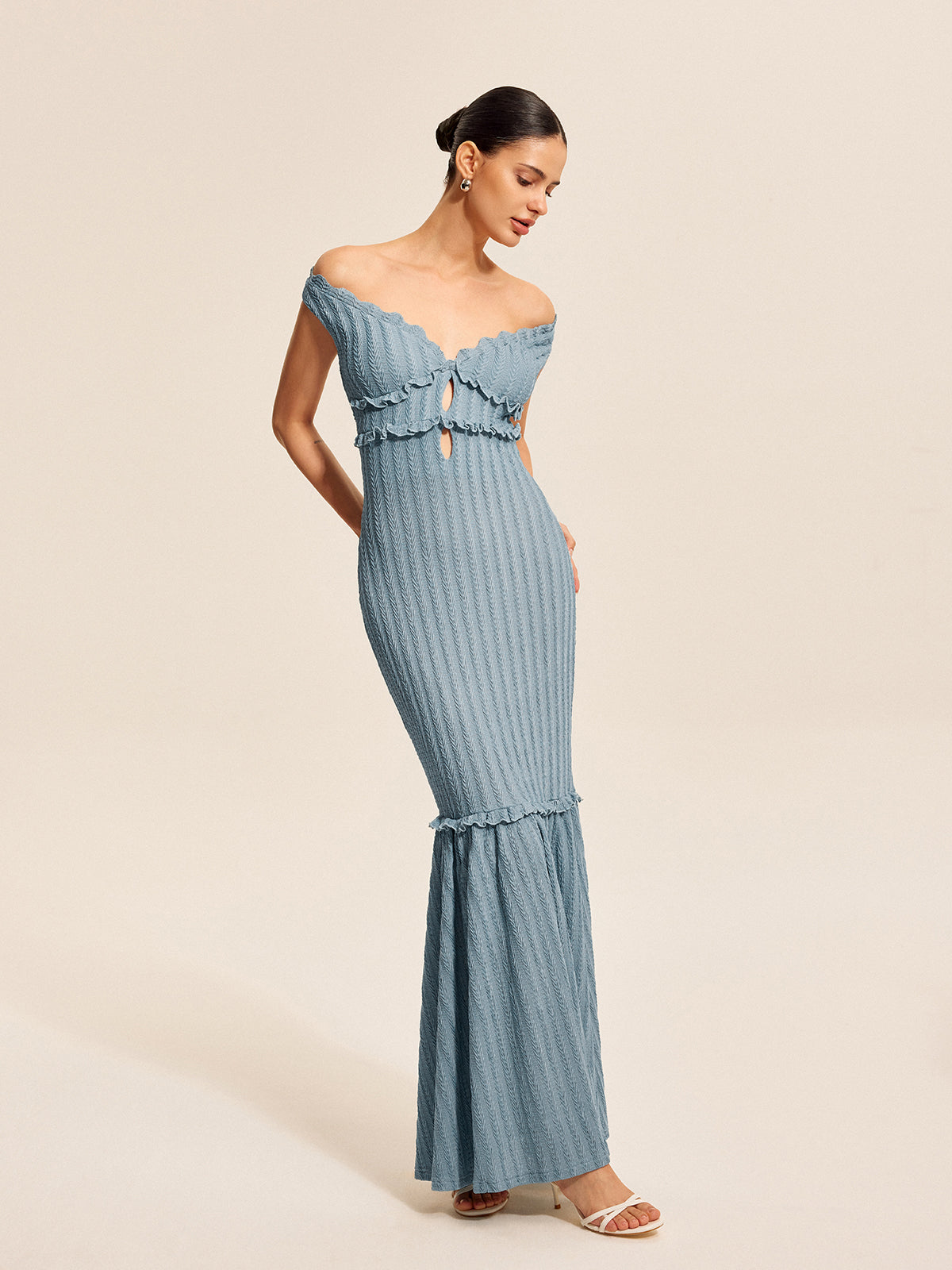 Tavia Off-Shoulder-Kleid mit Rüschendetail 