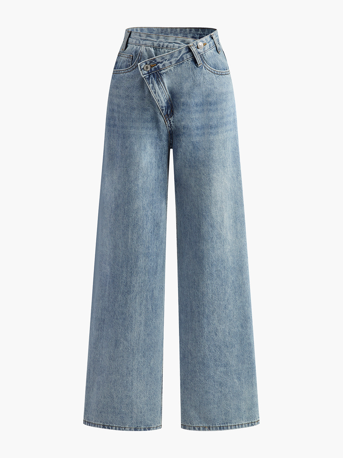 Norane jeans med asymmetrisk midja och vida ben 
