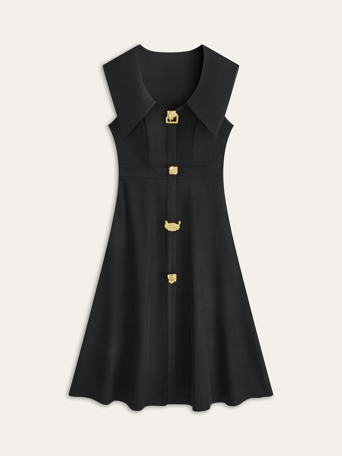 Splendglow – Button-Down-Plisseekleid mit weitem Kragen 