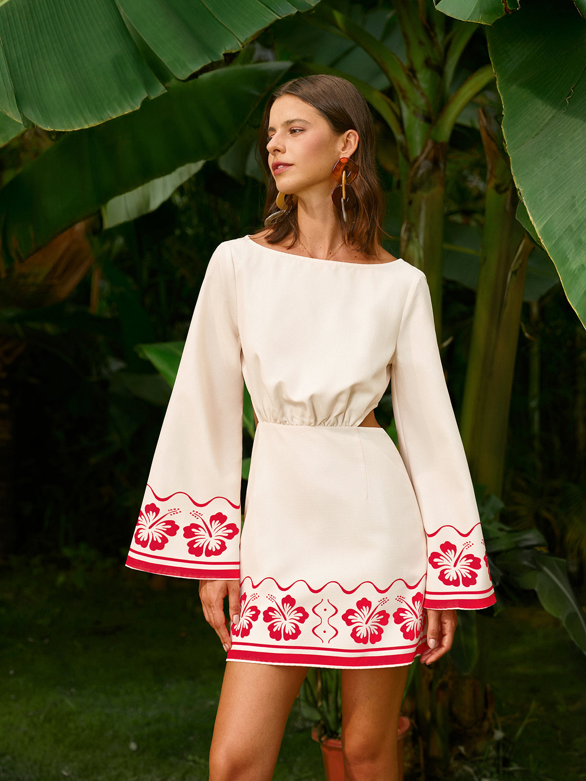 Seraphine Floral Embroidered Backless Tie Dress