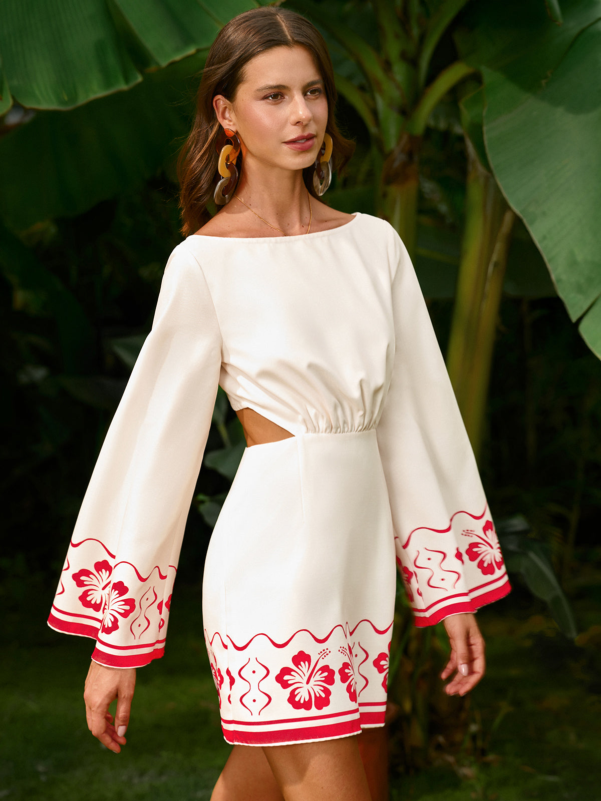 Seraphine Floral Embroidered Backless Tie Dress