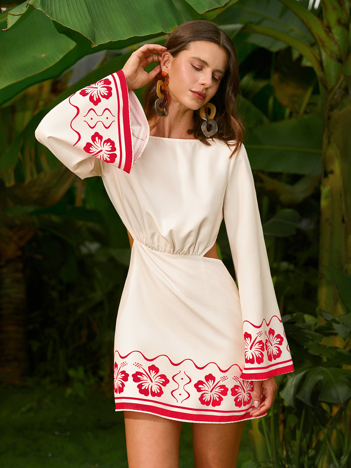 Seraphine Floral Embroidered Backless Tie Dress