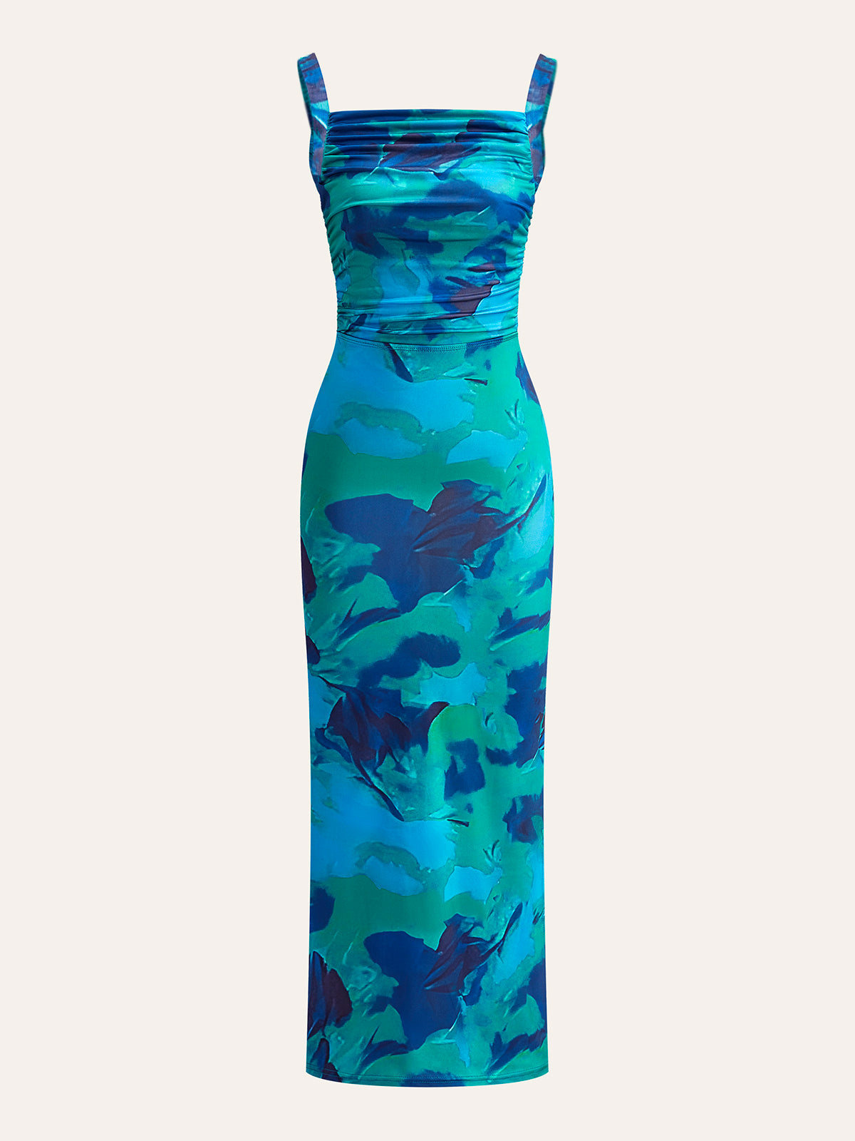 Bedrucktes Kleid mit überkreuzter Schnürung und Shimmerlace-Muster 