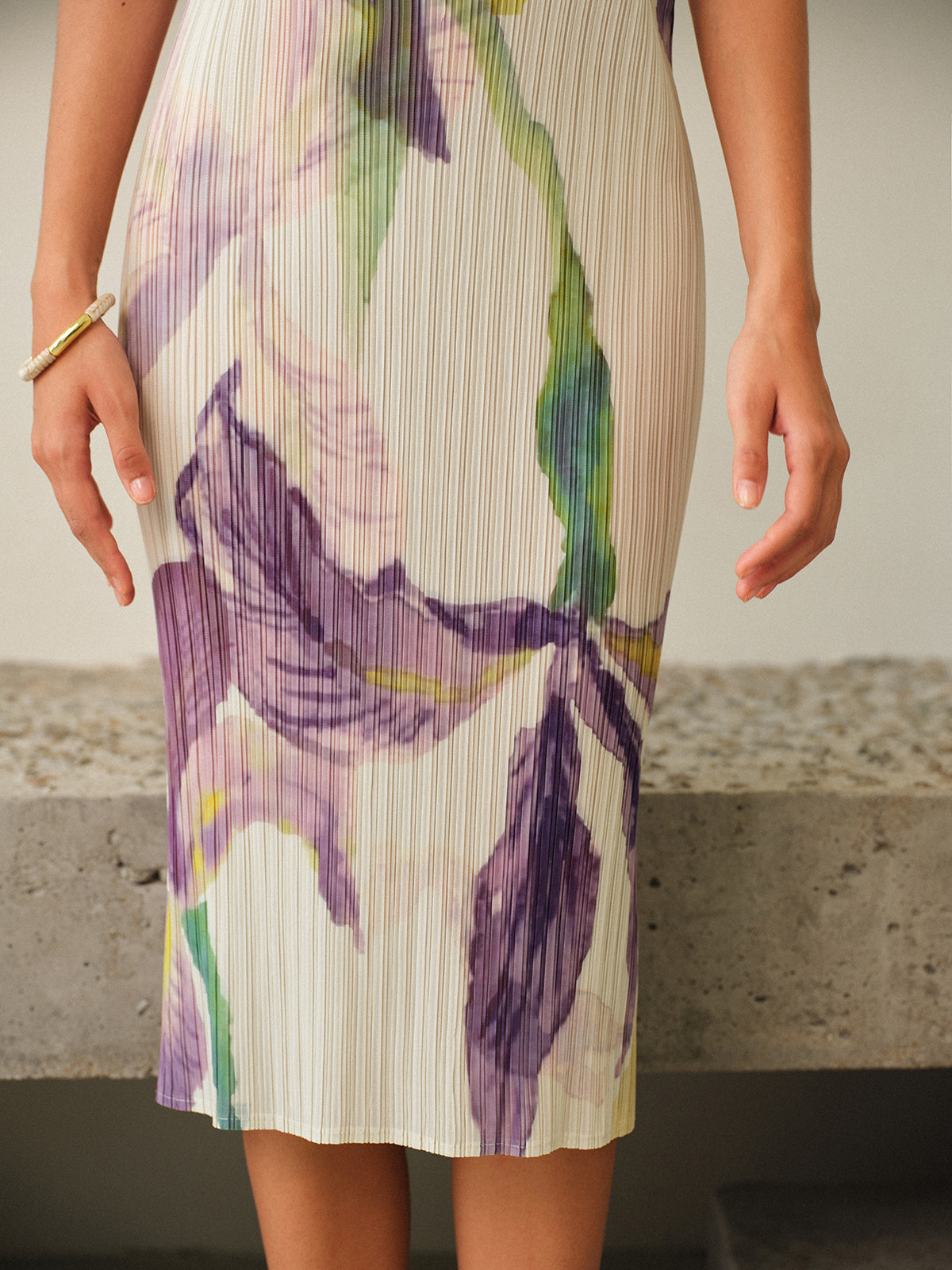 Ärmelloses Kleid mit Blumendruck „Majesty“ 