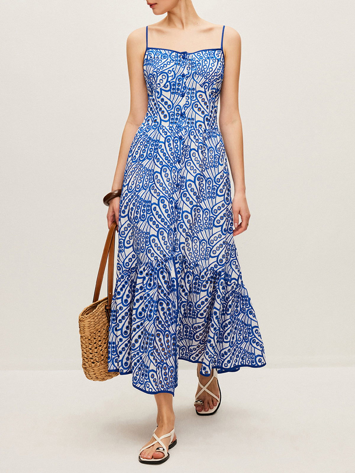 Radirose – Camisole-Kleid aus Baumwolle mit Stickerei 