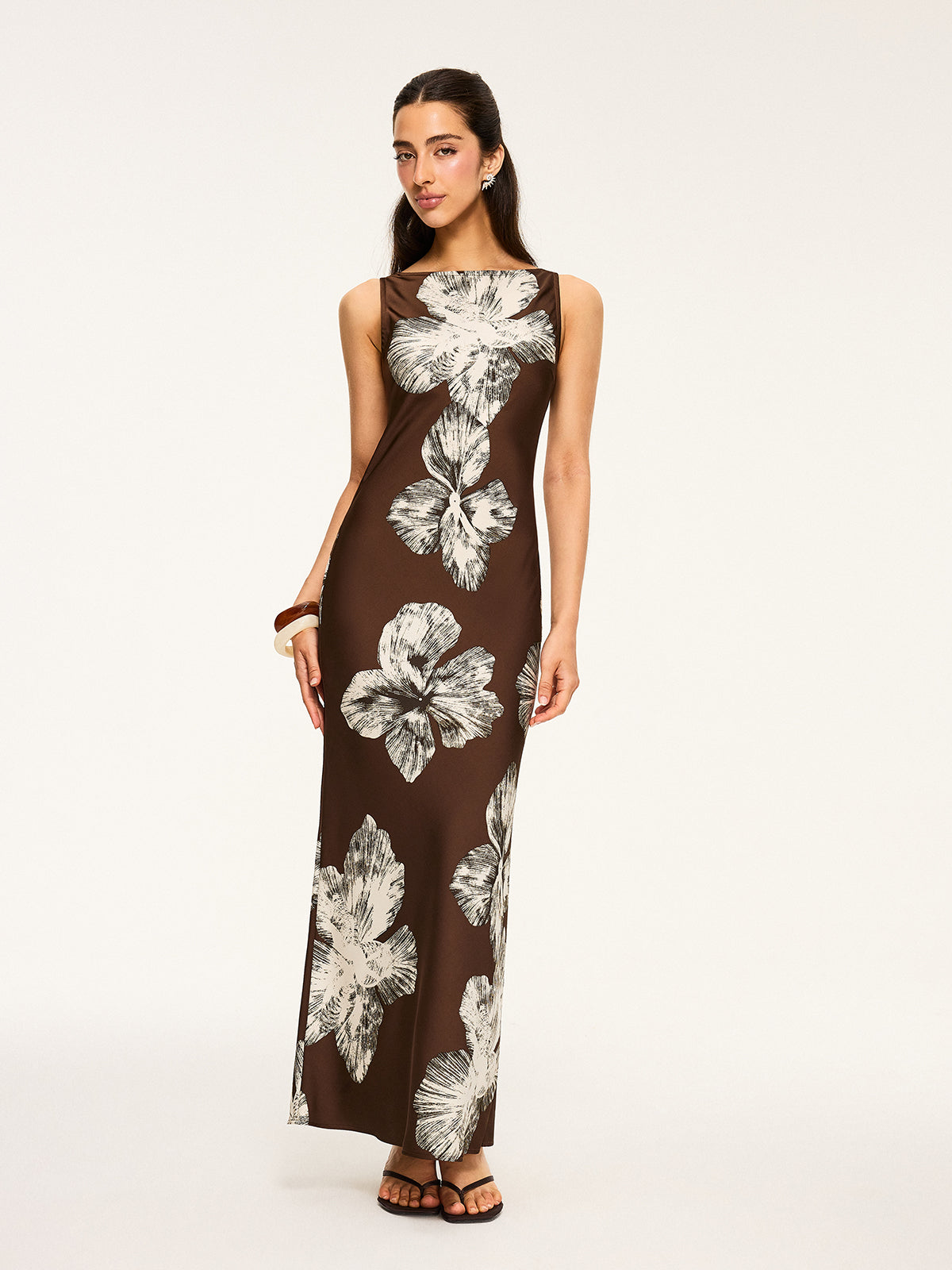 Moonweave – Rückenfreies Kleid mit Blumenmuster und Bindeband 