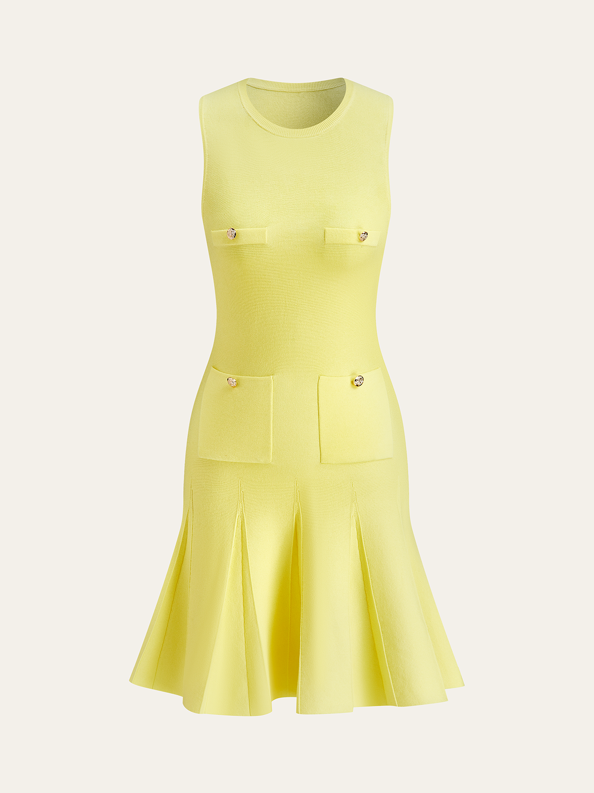 Opalbloom Sleeveless Knit Dress With Pocket Detail