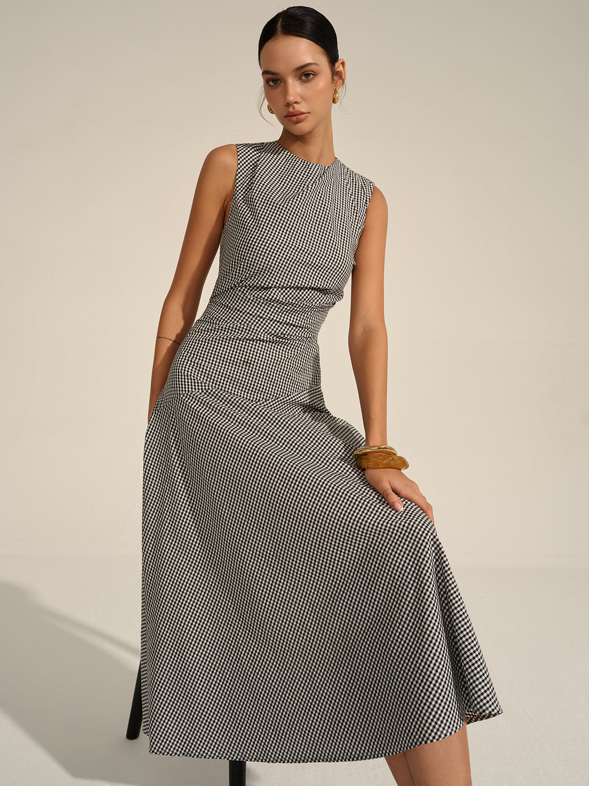 SiarŽ Gingham-Midikleid