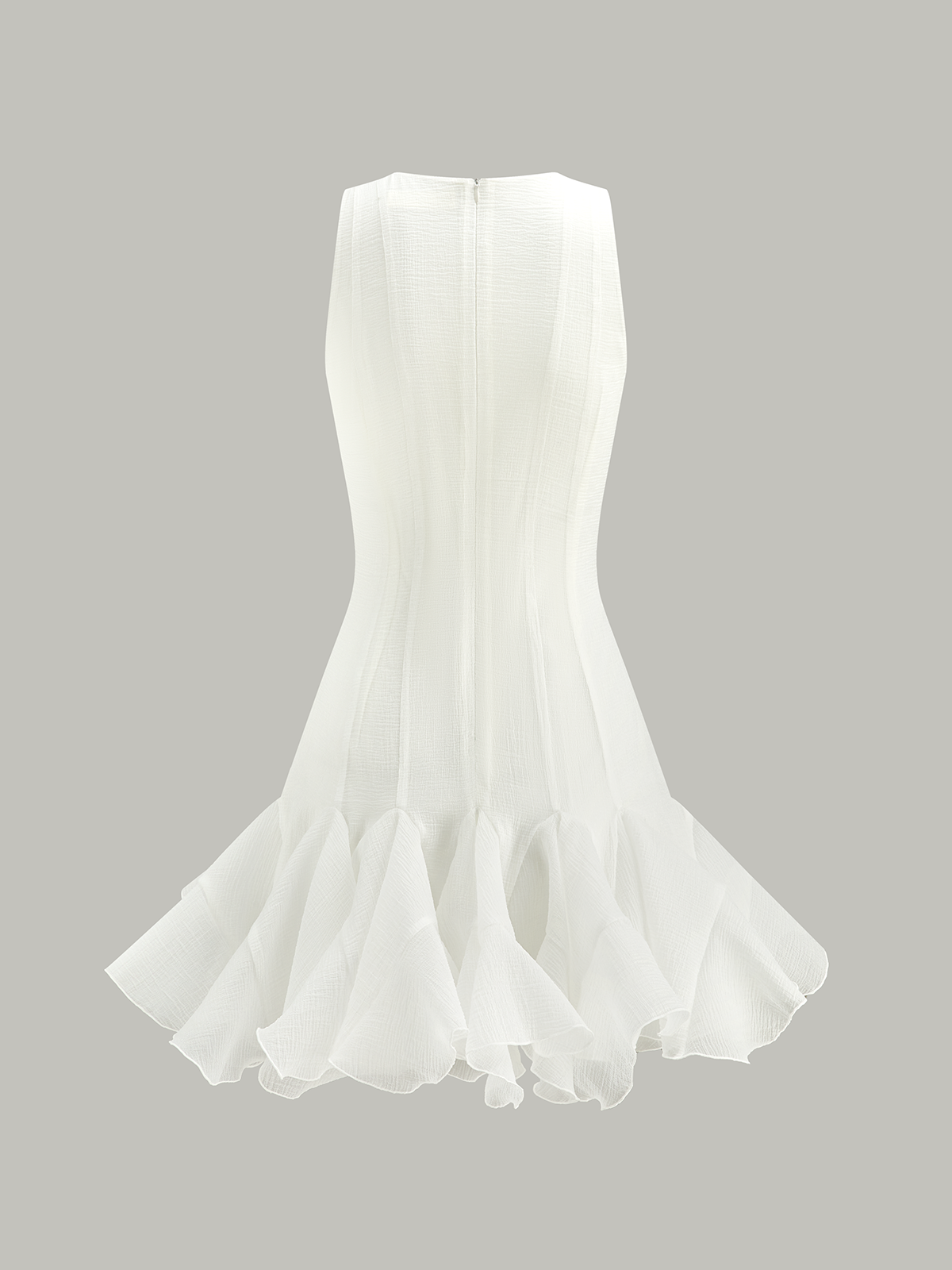Prismatic – Halbtransparentes Minikleid mit Rüschensaum 