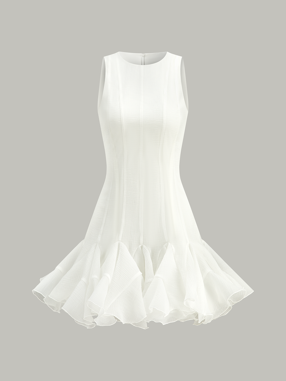 Prismatic – Halbtransparentes Minikleid mit Rüschensaum 