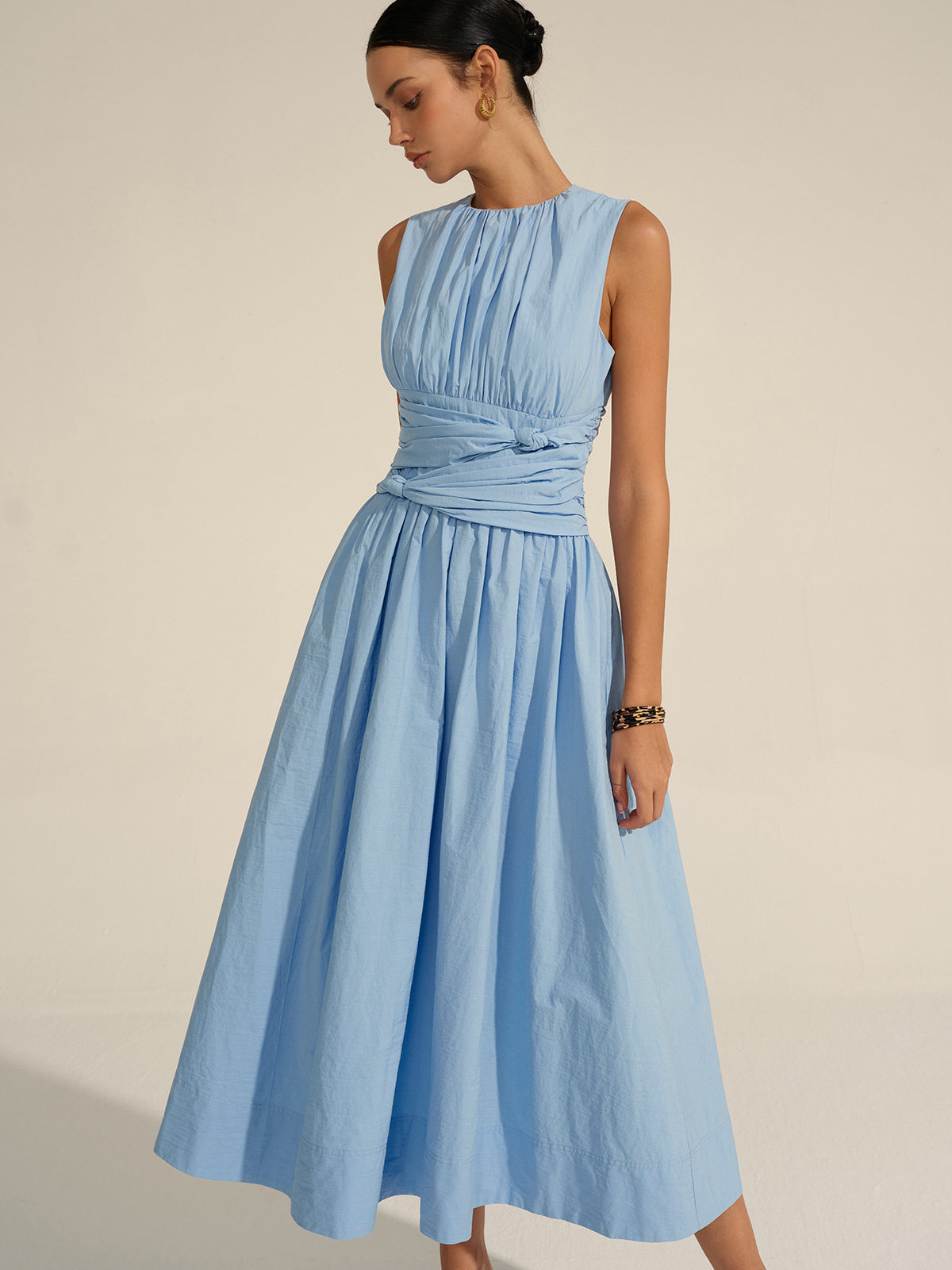 Lerel Maxikleid mit gerüschter Taille 