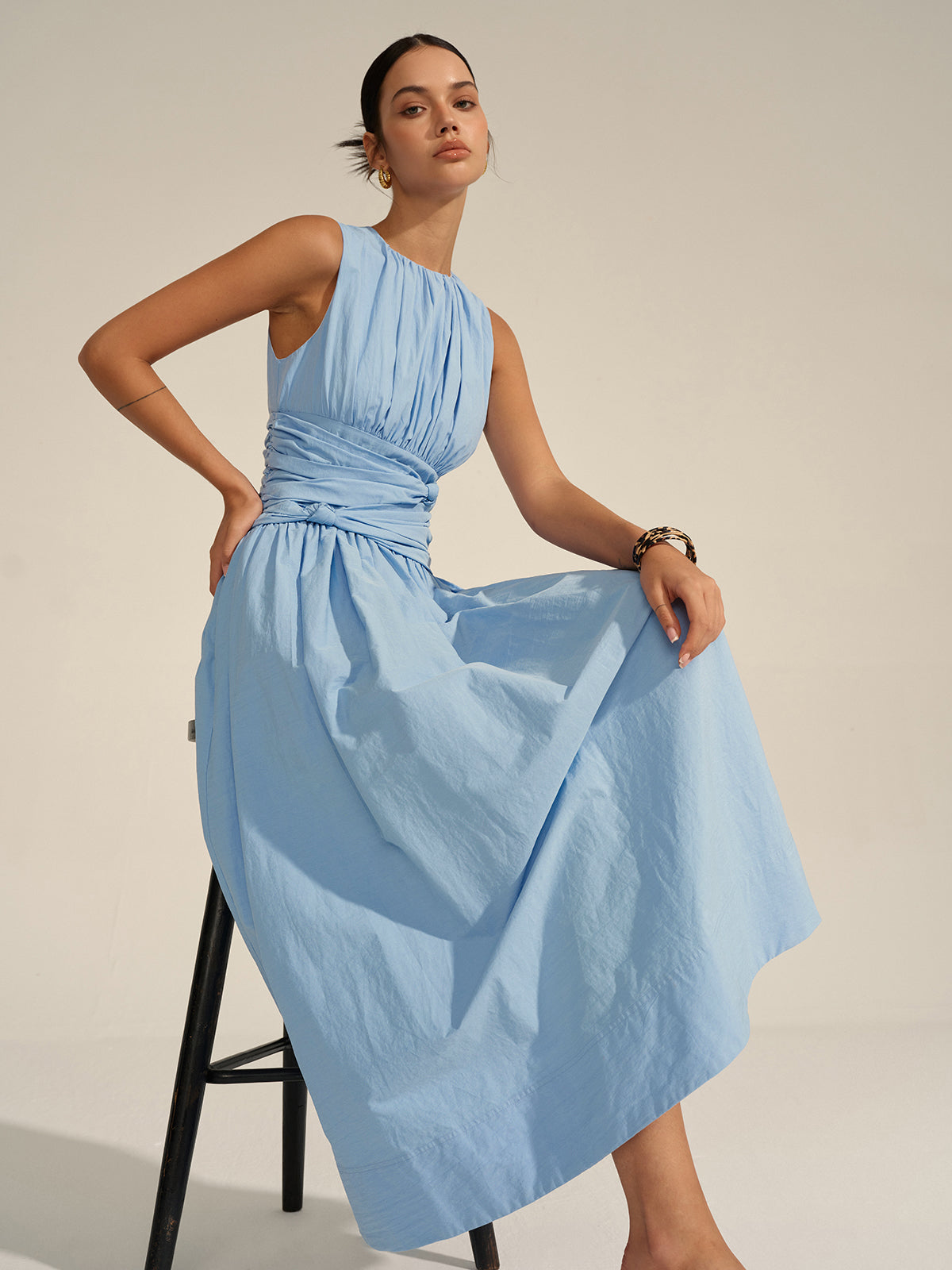 Lerel Maxikleid mit gerüschter Taille 
