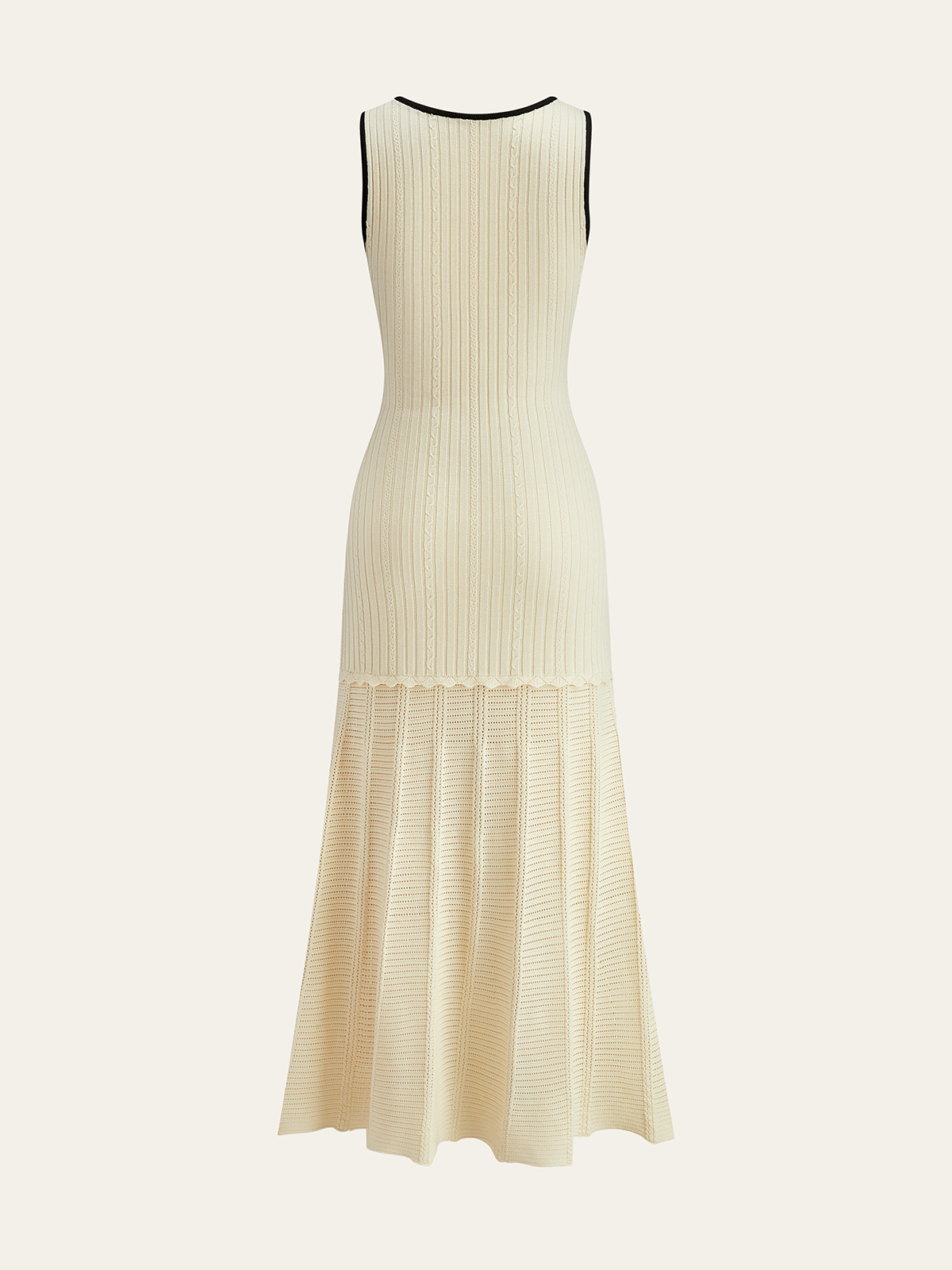 Xyleth Pocketed Contrast Trim Knit Midi Dress